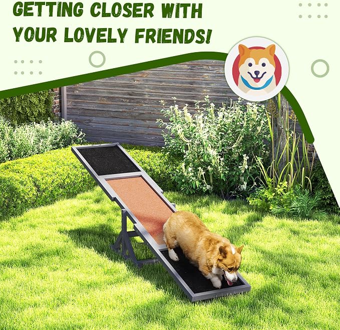 PawHut Wooden Dog Agility Seesaw - Image 5