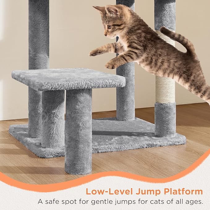 Yaheetech 57in Multi-Level Cat Tree Tower - Image 7