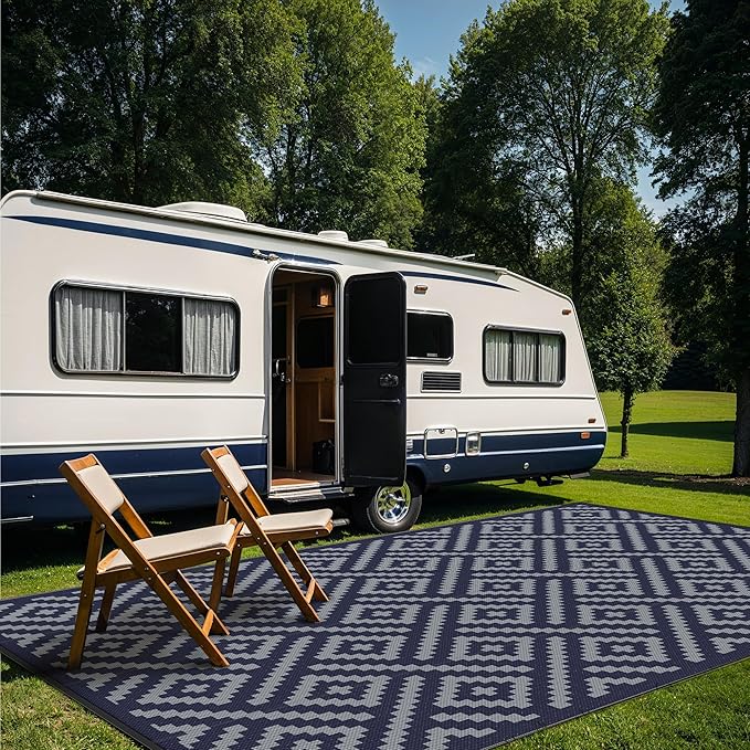 GENIMO Outdoor Rug for Patio Clearance, Reversible Plastic Straw Rugs for RV - Image 3