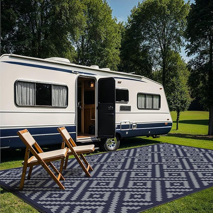 GENIMO Outdoor Rug for Patio Clearance, Reversible Plastic Straw Rugs for RV - Image 3
