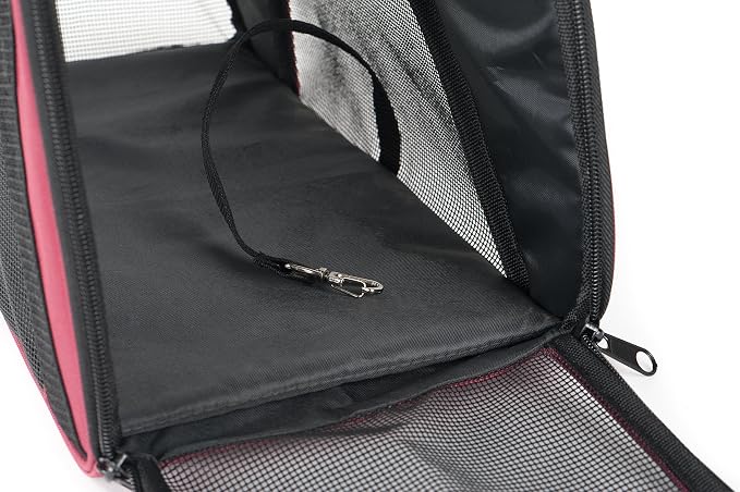 Pawer Soft-Sided Pet Carrier for Cat and Small Dog, Burgundy Color, Medium Size - Image 5