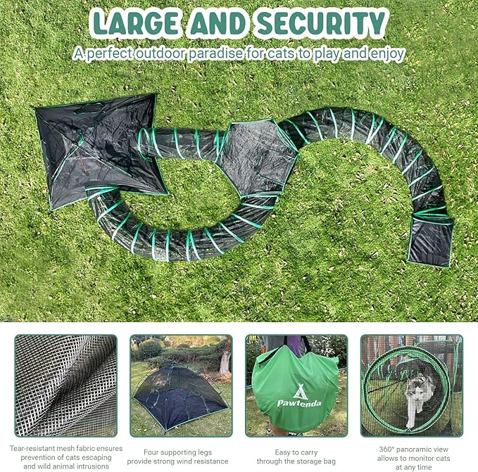 6-in-1 Cat Tents for Outside, Portable Outdoor Cat Enclosures for Indoor Cats - Image 4