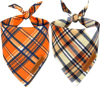 Realeaf Fall Dog Bandanas 2 Pack, Reversible Pet Scarf by Realeaf
