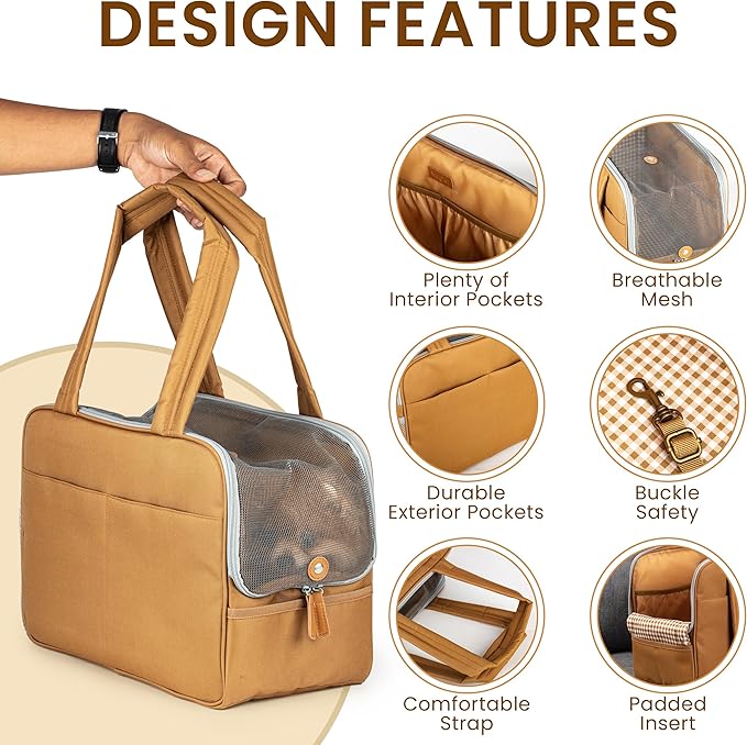 Dog Purse Carrier for Small Dogs – Cotton Padded Interior, Breathable Mesh & - Image 4