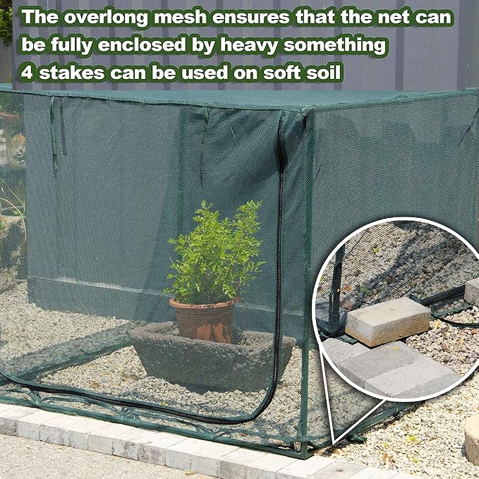 Square 4'x4' Netting Cover 3.3FT Tall Crop Cage Pest Guard Cover - Image 4