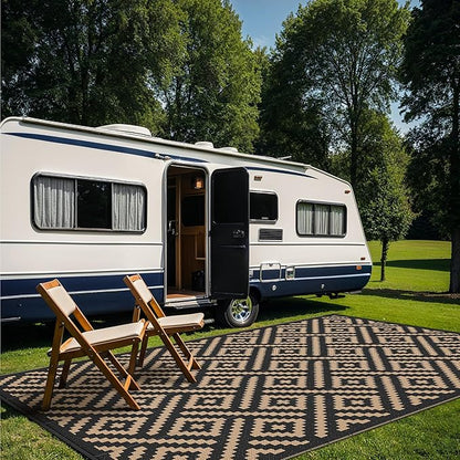 GENIMO Outdoor Rug for Patio Clearance, Reversible Plastic Straw Rugs for RV - Image 3