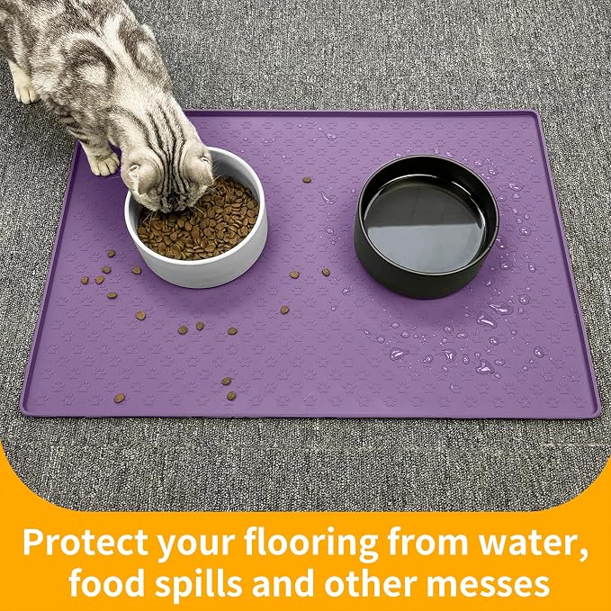 Ptlom Dog Food Mat Anti-Slip Pet Bowl Mats - Image 5