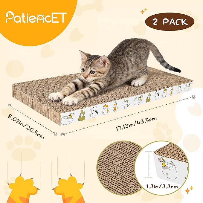 PatiencET 2 Pack Cardboard Cat Scratcher Pad - Image 2