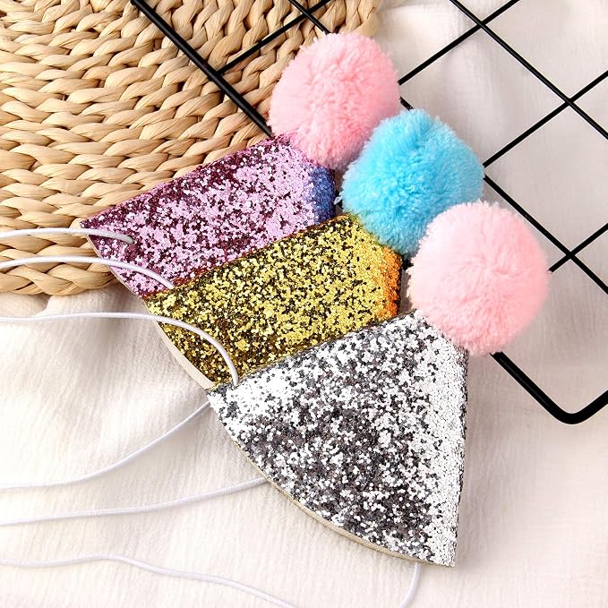 3pcs Dog Birthday Hat for Pets Party Decoration Supplies， Cat Kitten Headband - Image 3