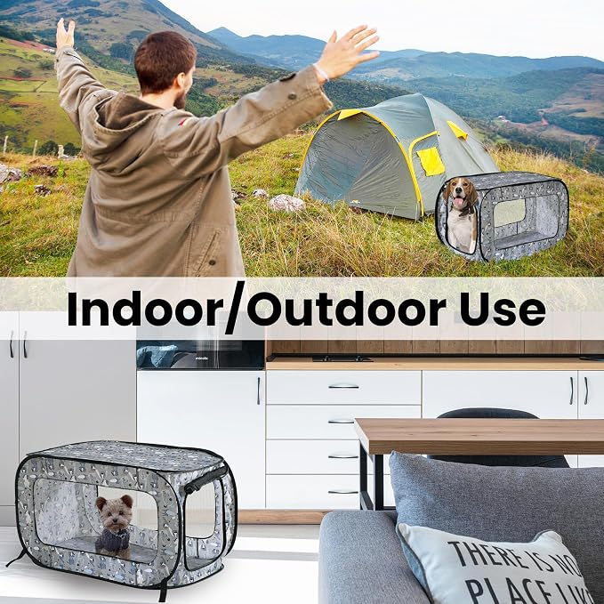 Beatrice Home Fashions Portable, Collapsible, Pop Up Kennel Travel Cat and Dog - Image 6