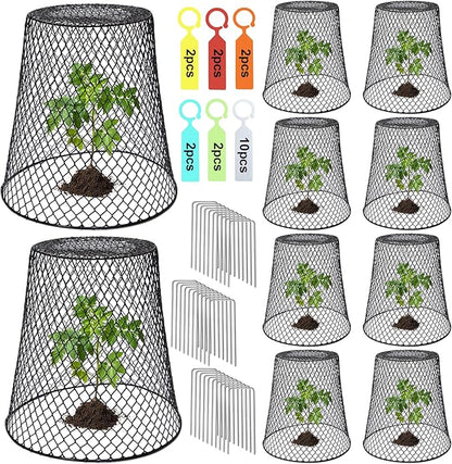 10 Pcs Chicken Wire Cloche Plant Covers Garden Netting Metal Heavy Duty Plant by Dukelai