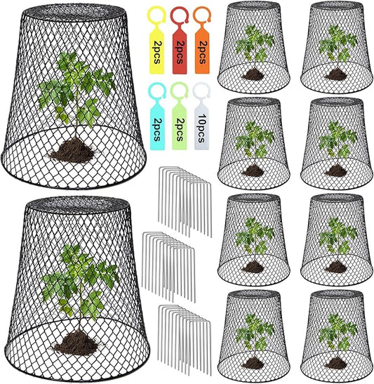 10 Pcs Chicken Wire Cloche Plant Covers Garden Netting Metal Heavy Duty Plant by Dukelai
