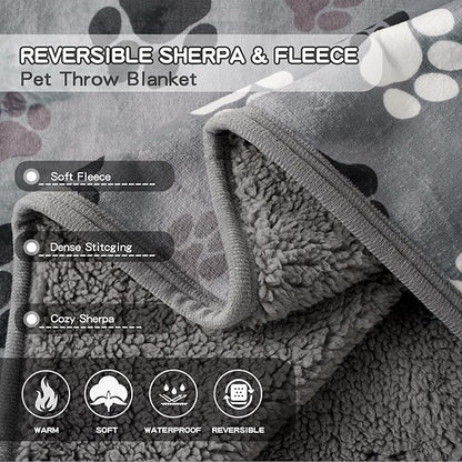 Waterproof Dog Blankets Pet Blanket 60"x80", Soft Fluffy Sofa Car Bed Protector - Image 4