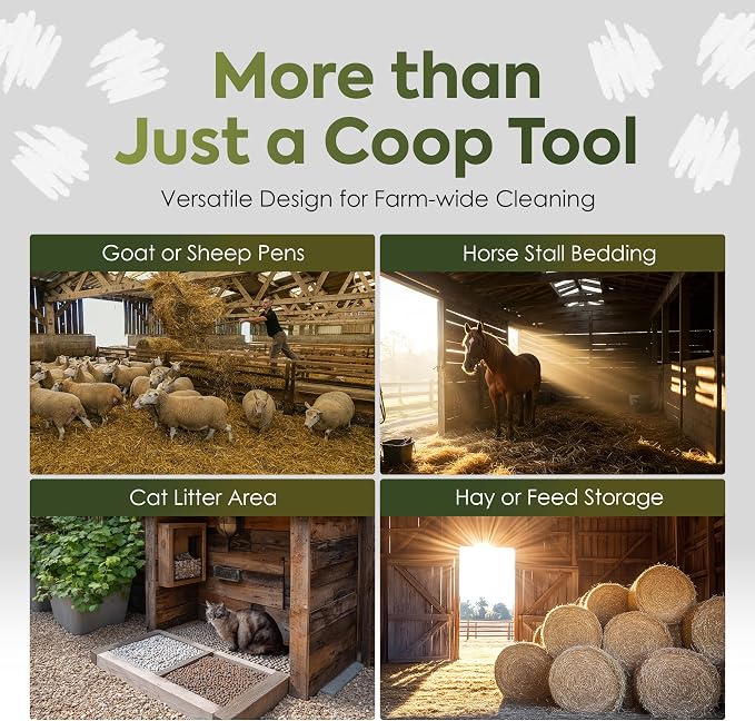 2-in-1 Chicken Coop Poop Scooper and Rake - Image 9