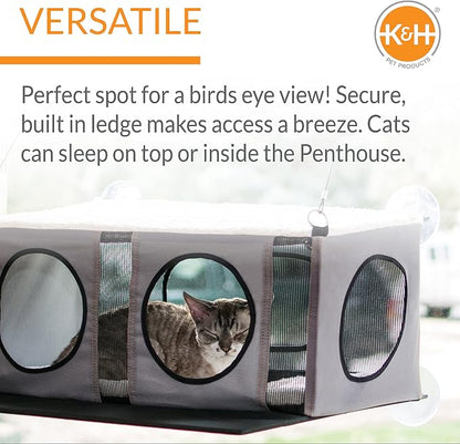 K&H Pet Products EZ Mount Cat Window Perch Penthouse 2-level Tree, Sturdy - Image 2