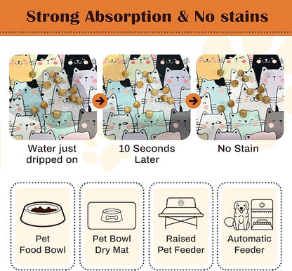 Pet Feeding Mat for Floors Waterproof Dog Mat for Food and Water Absorbent - Image 2