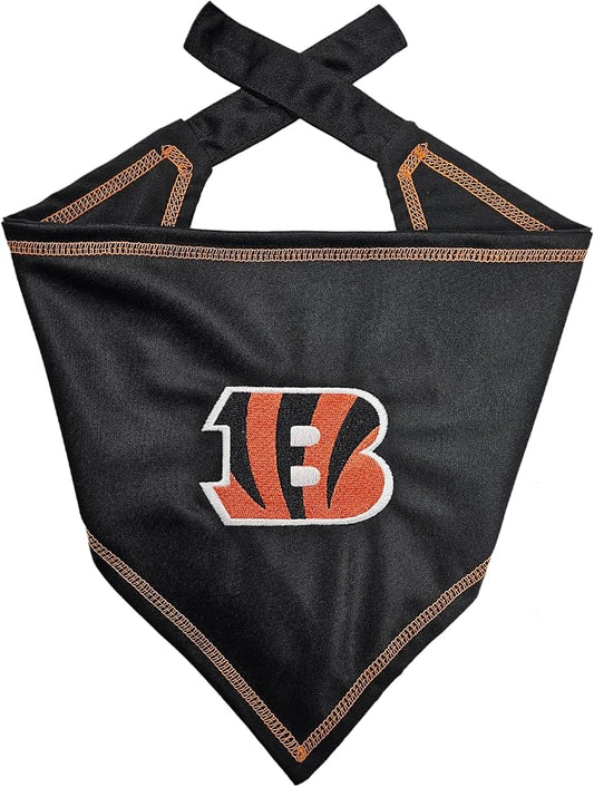 Pets First NFL Cincinnati Bengals TIE Bandana, Small/Medium. Dog Bandana Scarf by PETSFIRST