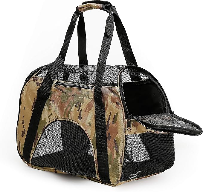 Pawer Soft-Sided Pet Carrier for Cat and Small Dog, Desert Camouflage Pattern - Image 3