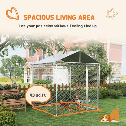PawHut Outdoor Dog Kennel, Heavy Duty Dog Run Outdoor Fence - Image 4