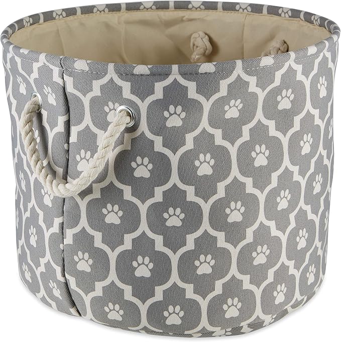 Bone Dry Pet Storage Collection Lattice Paw Print, Small Round - Image 2