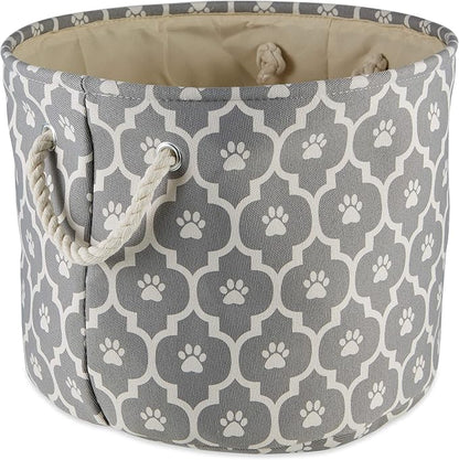 Bone Dry Pet Storage Collection Lattice Paw Print, Small Round - Image 2