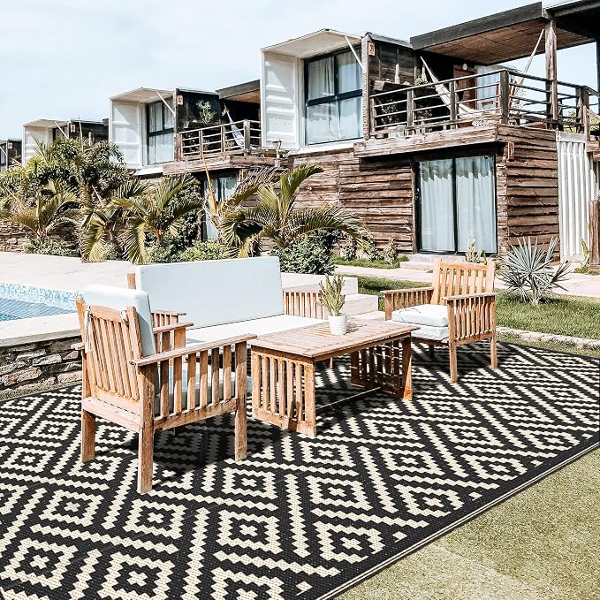 GENIMO Outdoor Rug for Patio Clearance, Reversible Plastic Straw Rugs for RV - Image 5