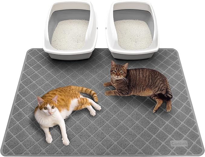 Cat Litter Mat Litter Trapping Mat, Less Waste Cat Litter Box Mat, Soft on by Conlun