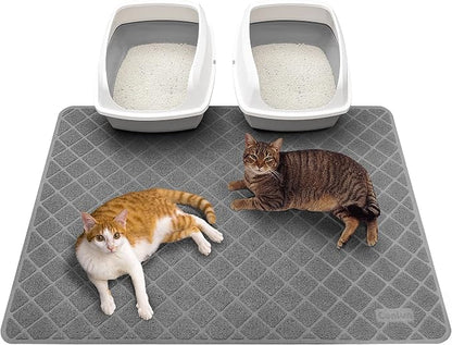 Cat Litter Mat Litter Trapping Mat, Less Waste Cat Litter Box Mat, Soft on by Conlun