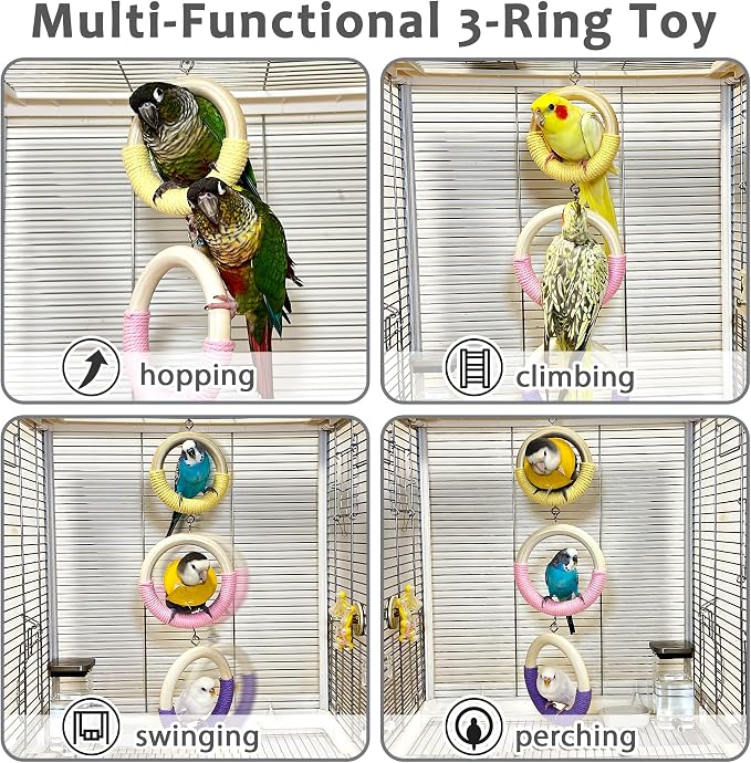 3-Ring Bird Swing Toy, Wrapped - Image 2