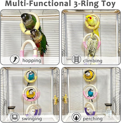 3-Ring Bird Swing Toy, Wrapped - Image 2