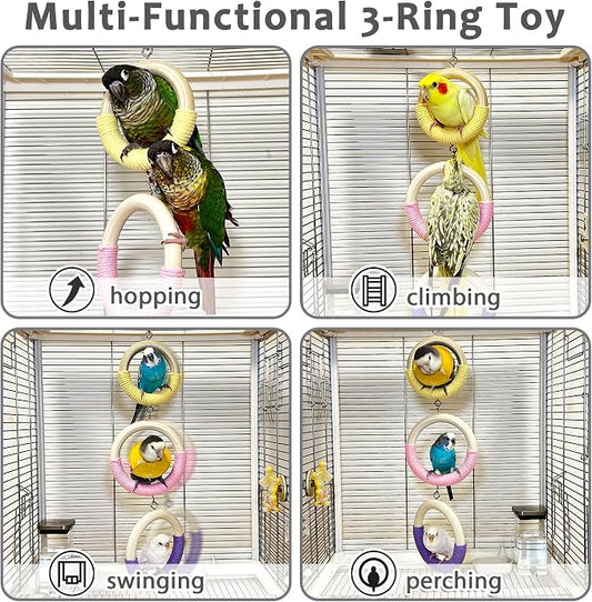 3-Ring Bird Swing Toy, Wrapped - Image 2