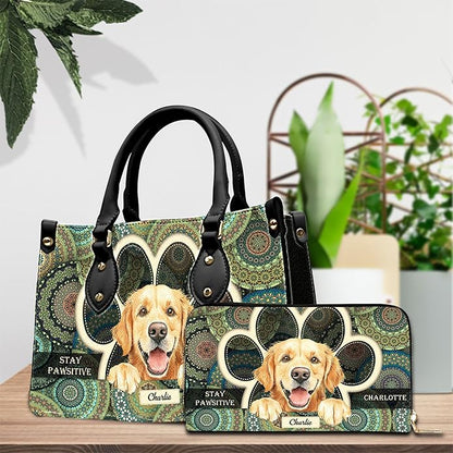 Personalized Pet Mom Leather Handbag – Custom Name Dog Cat Photo Purse - Image 3
