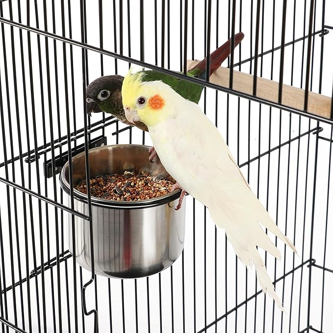 Yaheetech 57-Inch Rolling Open Top Roof Bird Cage - Image 8