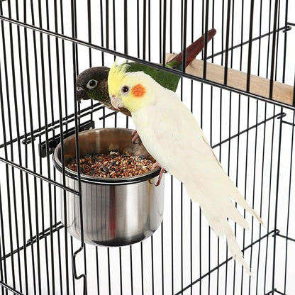 Yaheetech 57-Inch Rolling Open Top Roof Bird Cage - Image 8