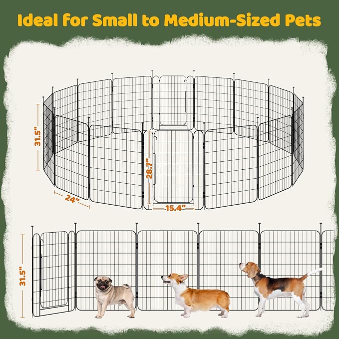 Yaheetech Expandable Dog Playpen, 16 Panel 32 inch Puppy Playpen - Image 5
