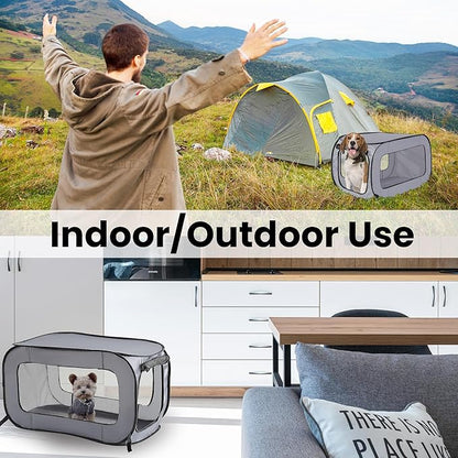 Beatrice Home Fashions Portable, Collapsible, Pop Up Kennel Travel Cat and Dog - Image 6