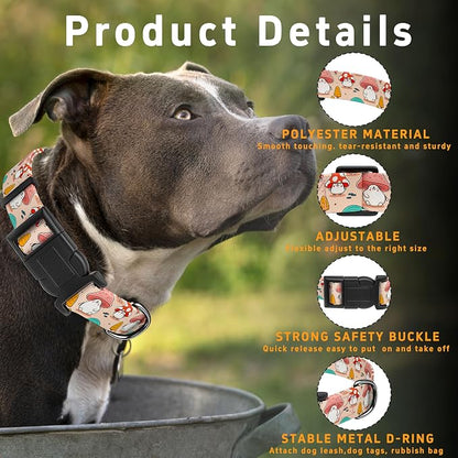 Dog Collar, Cute Cartoon Mushroom Boys Girls Puppy Collar - Image 2