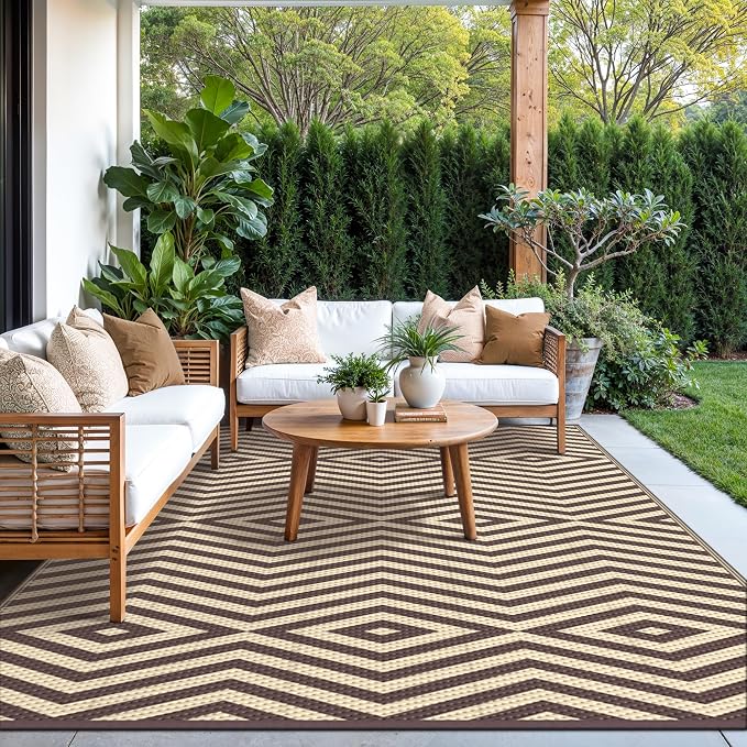 GENIMO Outdoor Rug for Patio Clearance, Lightweight Waterproof Modern RV - Image 3