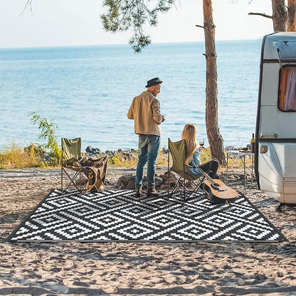 GENIMO 5x8 Outdoor Rug Waterproof, Reversible Mats, Outdoor Area Rug, Plastic - Image 2