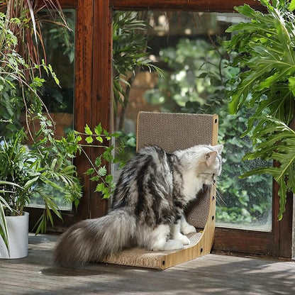 FUKUMARU Cat Scratcher, 18.7 Inch L Shape Cat Scratch Pad Wall Mounted - Image 4
