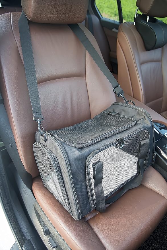 Soft Sided Carrier for Small Medium Cats Dogs, TSA Airline Approved Collapsible - Image 7