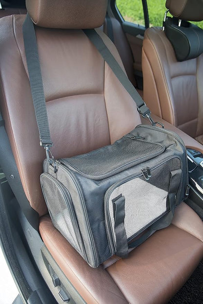 Soft Sided Carrier for Small Medium Cats Dogs, TSA Airline Approved Collapsible - Image 7