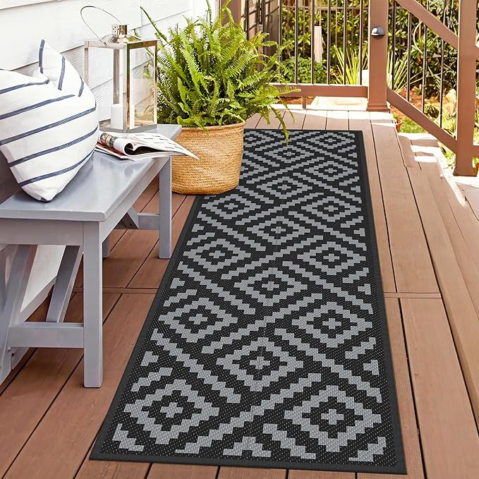 GENIMO Outdoor Rugs 2.5x8 Waterproof, Reversible Mats, Outdoor Area Rug by GENIMO