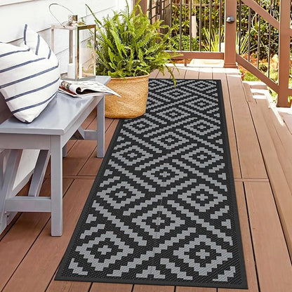 GENIMO Outdoor Rugs 2.5x8 Waterproof, Reversible Mats, Outdoor Area Rug by GENIMO