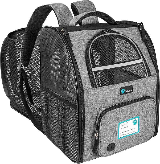 PetAmi Dog Cat Backpack Carrier, Expandable Pet Carrier Backpack by PetAmi