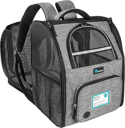PetAmi Dog Cat Backpack Carrier, Expandable Pet Carrier Backpack by PetAmi