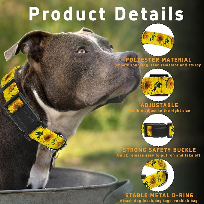 Dog Collar, Floral Boys Girls Puppy Collar - Image 2