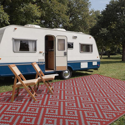 GENIMO Outdoor Rug for Patio Clearance, Lightweight Waterproof RV Camping Mat - Image 3