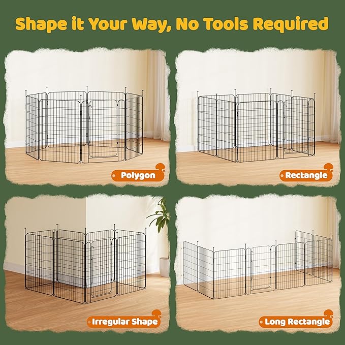 Yaheetech Expandable Dog Playpen, 8 Panel 32 inch Puppy Playpen - Image 8