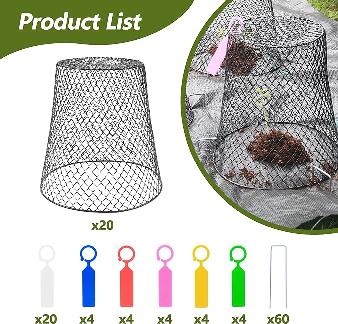 Anothera 20Pcs Chicken Wire Cloche Plant Covers, 9.2×9.2 Inches Plant - Image 2